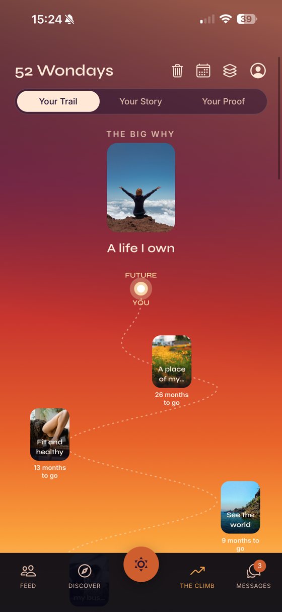 Wonday: your trail up, and the life you're climbing to